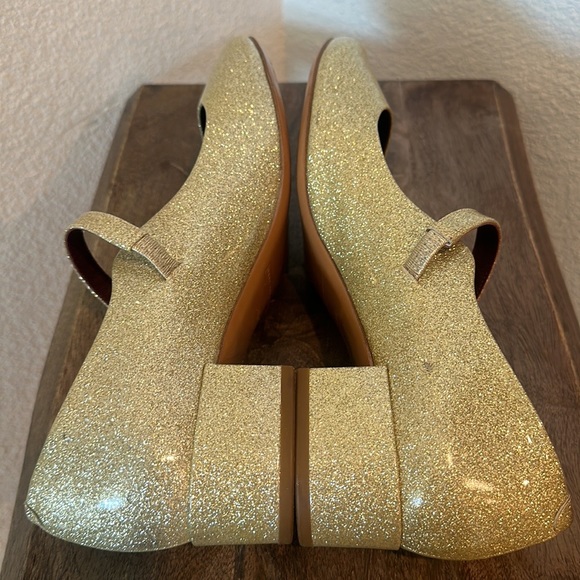 Marc Jacobs Women's Lexi Gold Glittered Patent Leather Mary Jane Shoes 8.5 - Picture 7 of 14